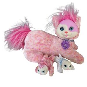 Kitty Surprise Plush Cat Mama With Two Kittens 10"